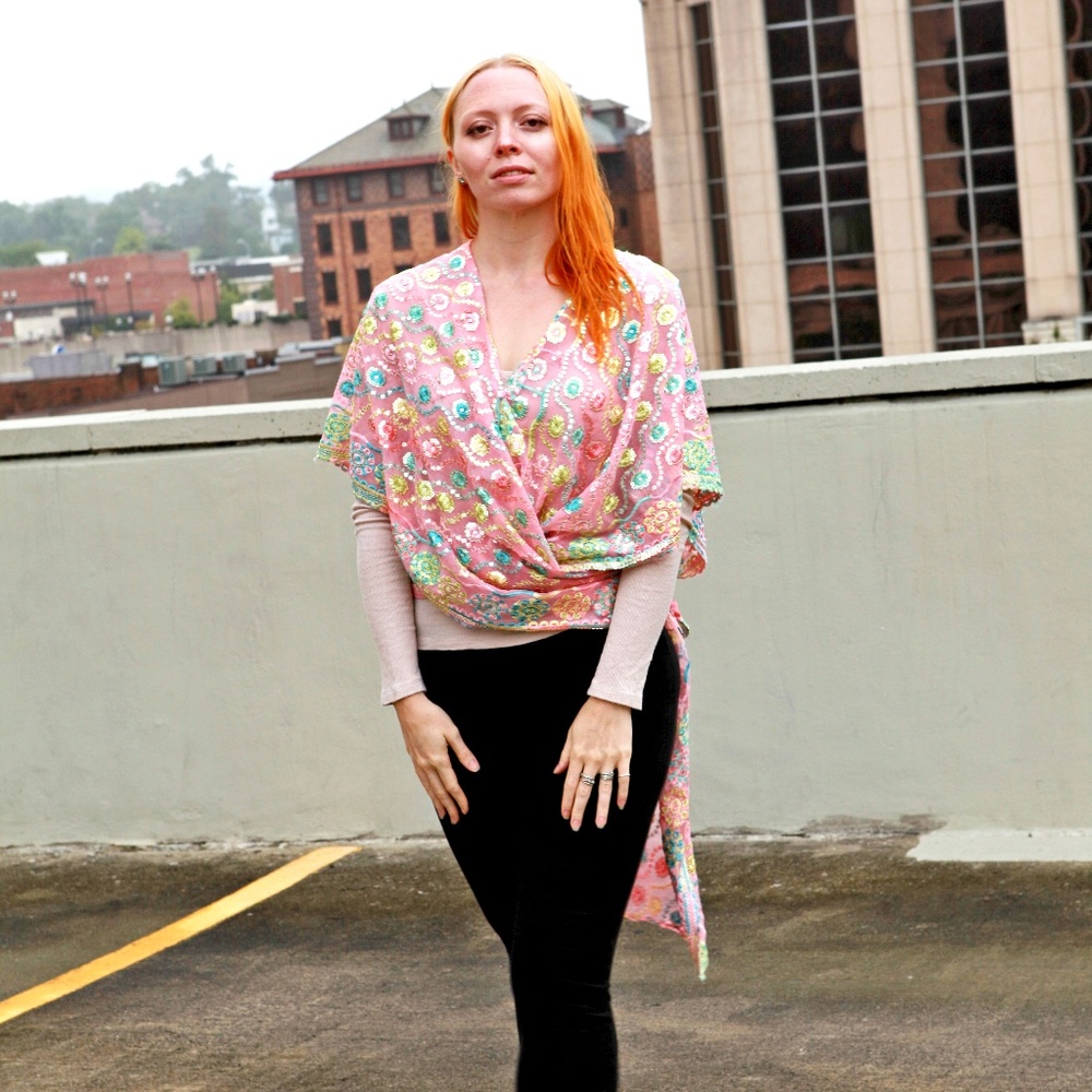 Exclusive, vintage, embroidered Indian wrap!